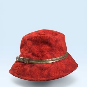 Coach Red Signature Y2K Bucket Hat